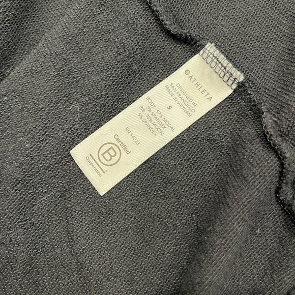Athleta Presence Cocoon Wrap‎ Sweater | Black Ribbed | Size Small - Picture 10 of 12